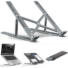 Portable Foldable Laptop Stand – Adjustable Aluminum Holder with Anti-Slip Grip | Ergonomic, Lightweight & Durable Stand for All Laptops