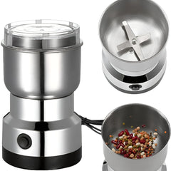 Stainless Steel Mini Electric Grinder – Spice, Coffee Bean, Pepper & Dry Masala Crusher Machine