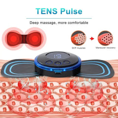 Wireless EMS Mini Body Massager – Portable Butterfly Massager with 8 Modes for Pain Relief & Blood Circulation