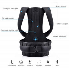 Posture Corrector Belt – Adjustable Back & Spine Support Brace for Pain Relief | Shoulder & Back Alignment for Men & Women
