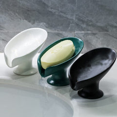 Leaf Shape Soap Holder – Drainable Soap Box for Bathroom & Shower | Stylish Soap Dish Tray