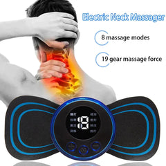 Wireless EMS Mini Body Massager – Portable Butterfly Massager with 8 Modes for Pain Relief & Blood Circulation