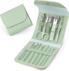12-Piece Manicure & Pedicure Kit | Premium Quality Home Care Grooming Set (Random Color)