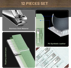 12-Piece Manicure & Pedicure Kit | Premium Quality Home Care Grooming Set (Random Color)