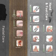 12-Piece Manicure & Pedicure Kit | Premium Quality Home Care Grooming Set (Random Color)