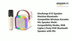 K12 Wireless Bluetooth Karaoke Speaker with Microphone | Portable Stereo Audio Speaker & Mic Combo (Random Color)