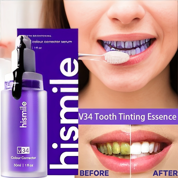 Hismile V34 Color Corrector Purple Teeth Whitening Toothpaste | Brightening Gel Kit (No Toothbrush, Pen, or Strips Included)