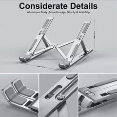 Portable Foldable Laptop Stand – Adjustable Aluminum Holder with Anti-Slip Grip | Ergonomic, Lightweight & Durable Stand for All Laptops