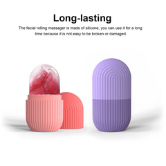 Ice Roller Facial Massager – Silicone Ice Cube Roller for Skin Tightening, De-Puffing & Glow | Reusable Cryotherapy Beauty Tool