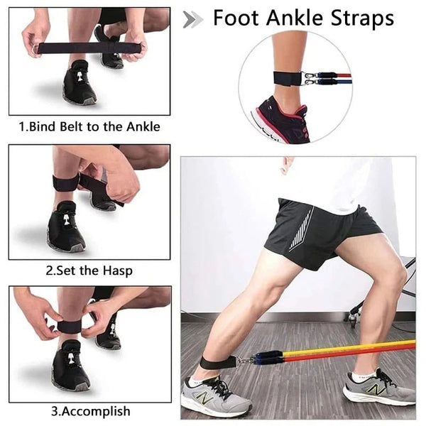 Foot Pedal Resistance Bands – Tummy Trimmer & Full Body Home Workout Exerciser | Fat Burner & Muscle Builder