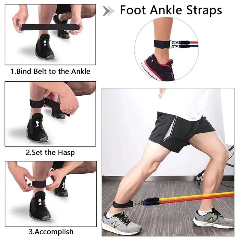 Foot Pedal Resistance Bands – Tummy Trimmer & Full Body Home Workout Exerciser | Fat Burner & Muscle Builder
