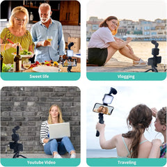 AY-49 Vlogging Kit – Tripod with RGB Ring Light, Microphone & Remote | Video Recording Kit for Smartphone & Camera