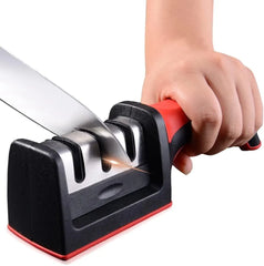 4-in-1 Knife Sharpener – 4-Stage Diamond & Ceramic Blades Sharpener with Fruit & Meat Peeler"