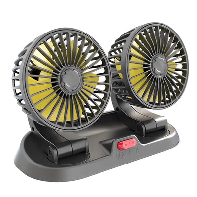 12V 360° Adjustable Car Air Cooling Fan – Dual Head, Low Noise Auto Cooler