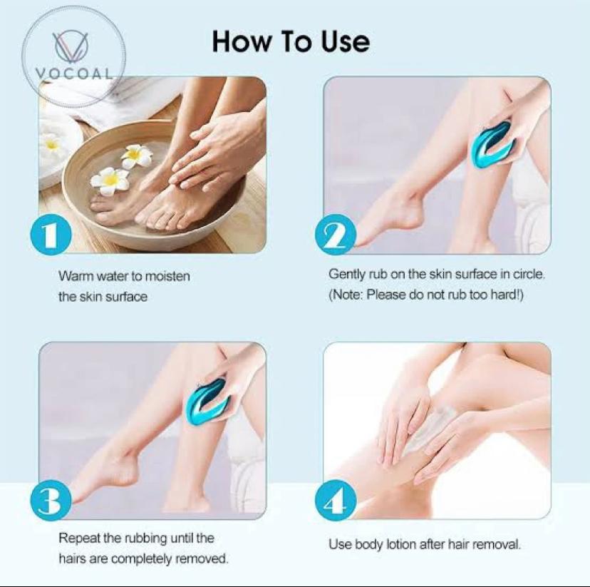 Crystal Hair Eraser – Painless Magic Hair Remover for Women & Men | Portable Body Epilator for Arms, Legs & Back (Random Color)
