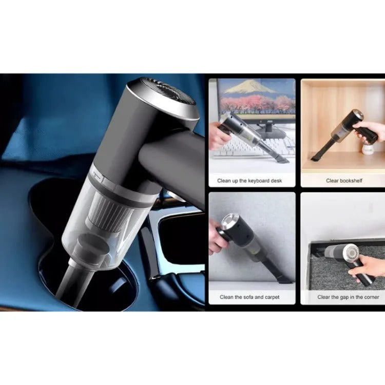 3 in 1 Portable Wireless Vacuum Cleaner – High Power Suction, Air Pump & Duster | Rechargeable Handheld Vacuum for Car, Home & Office