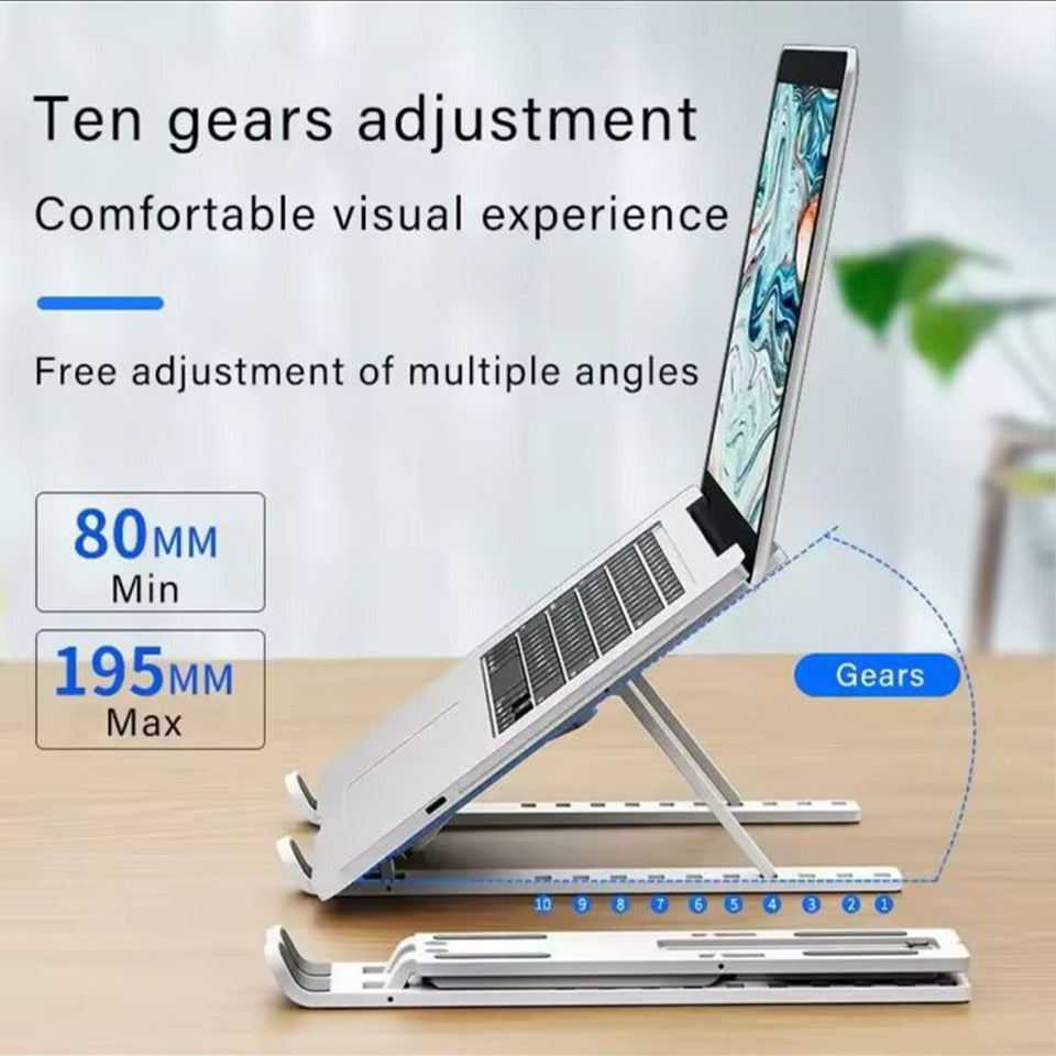Portable Foldable Laptop Stand – Adjustable Aluminum Holder with Anti-Slip Grip | Ergonomic, Lightweight & Durable Stand for All Laptops