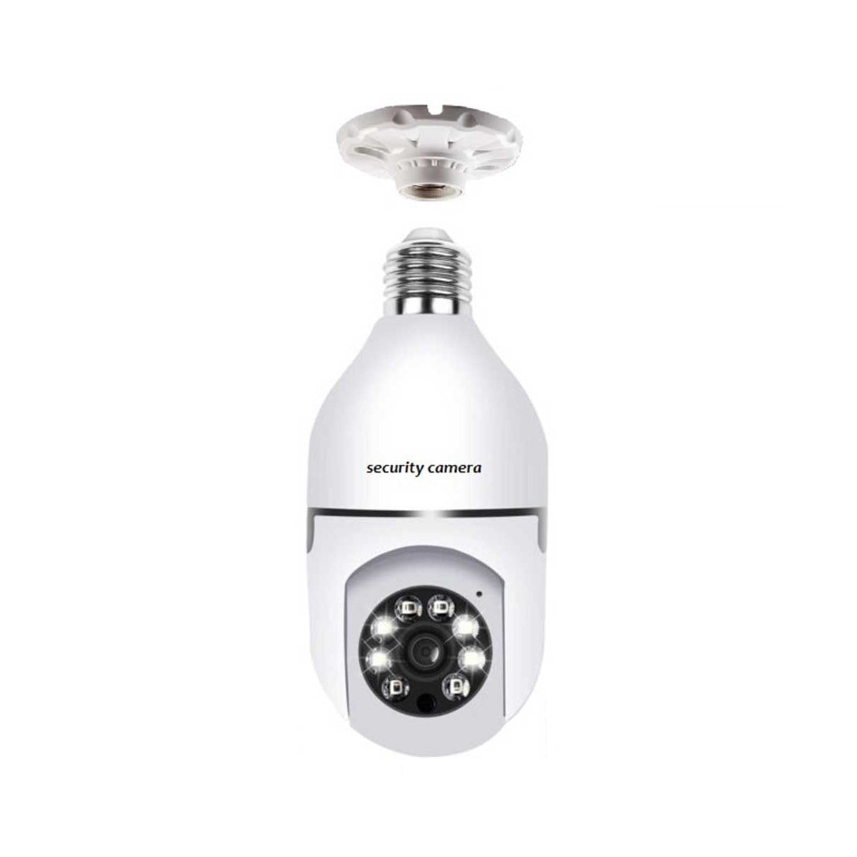 2MP WiFi Security PTZ Camera – 1080P HD IP Bulb Camera with 360° Rotation, Night & Day Full-Color Monitoring | V380 Pro App