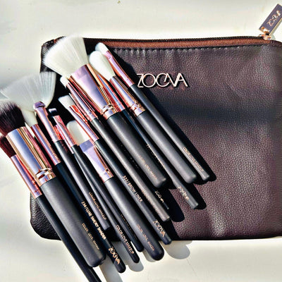 12-Piece Makeup Brush Set with Pouch | Complete Face & Eye Brush Collection