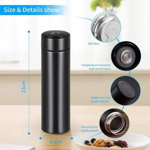 Smart LED Temperature Water Bottle – 500ml Stainless Steel Vacuum Flask for Hot & Cold Drinks