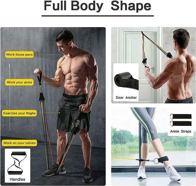 Foot Pedal Resistance Bands – Tummy Trimmer & Full Body Home Workout Exerciser | Fat Burner & Muscle Builder
