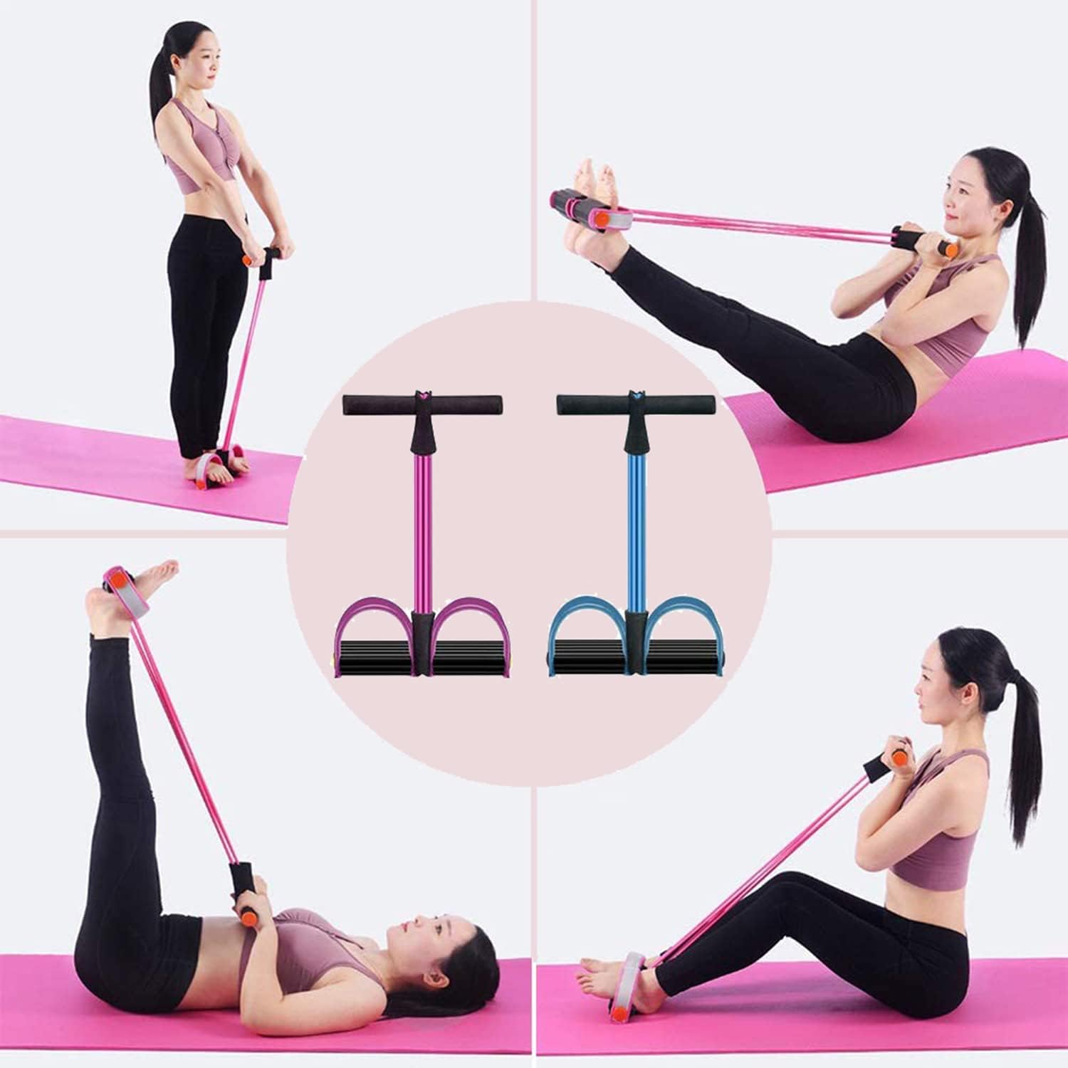 Foot Pedal Resistance Band – Tummy Trimmer & Full Body Workout Exerciser | Home Gym Fitness Equipment