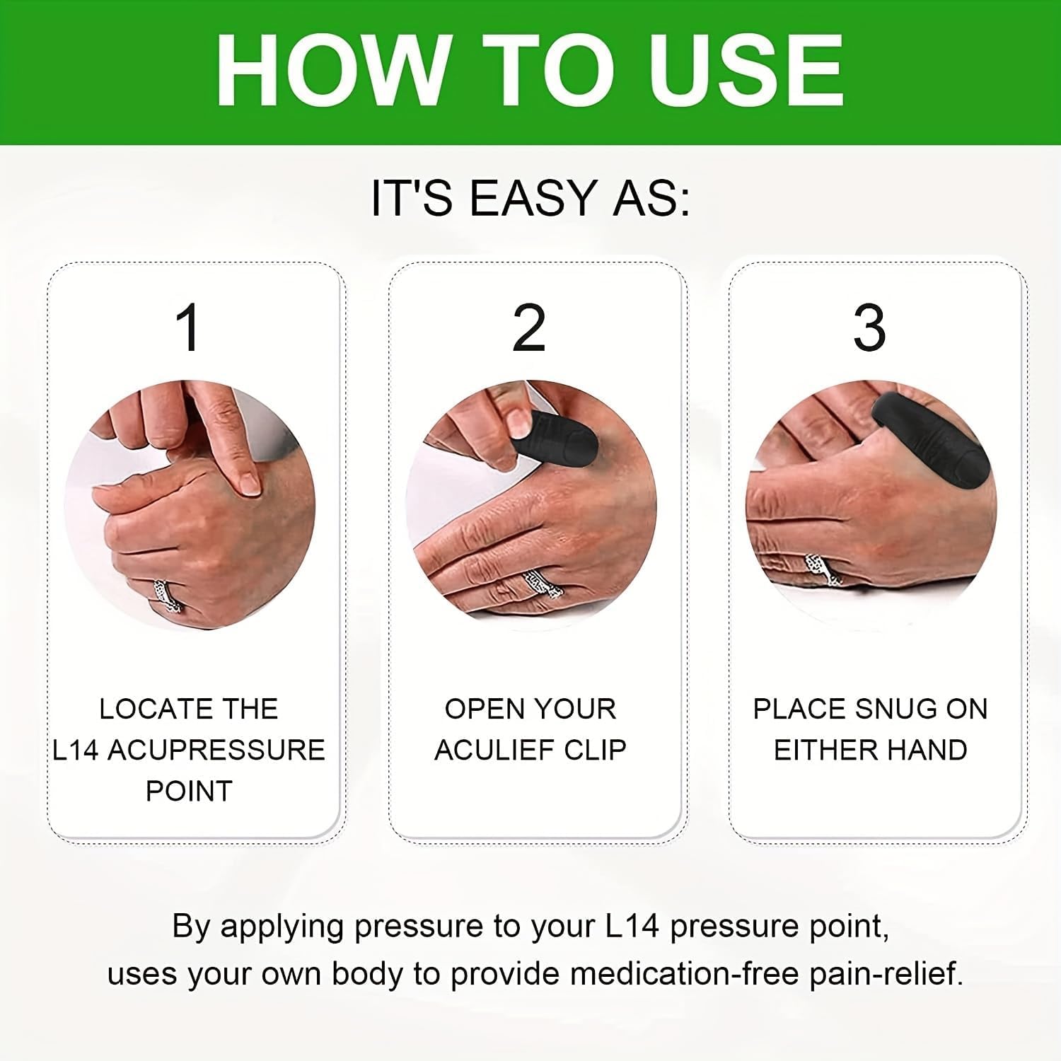 LI4 Acupressure Clip – Natural Headache & Migraine Relief | Drug-Free Stress Solution