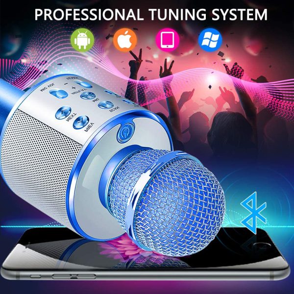 Bluetooth Handheld Karaoke Speaker Machine | Portable Player for Kids & Adults – Home, KTV, Party Use – Compatible with Android, iPhone, iPad, PC (Random Color)