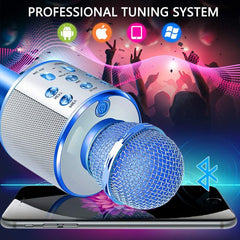 Bluetooth Handheld Karaoke Speaker Machine | Portable Player for Kids & Adults – Home, KTV, Party Use – Compatible with Android, iPhone, iPad, PC (Random Color)