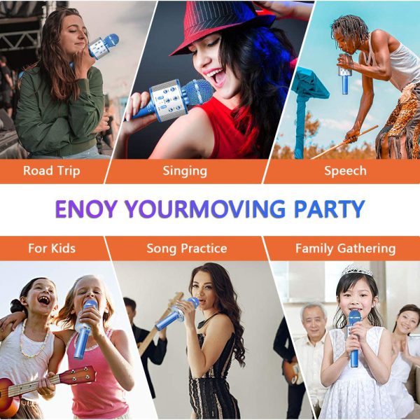 Bluetooth Handheld Karaoke Speaker Machine | Portable Player for Kids & Adults – Home, KTV, Party Use – Compatible with Android, iPhone, iPad, PC (Random Color)