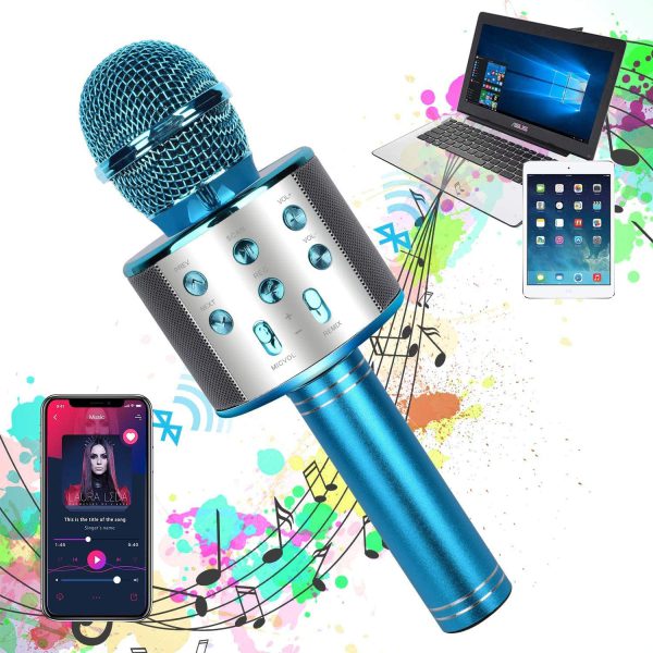 Bluetooth Handheld Karaoke Speaker Machine | Portable Player for Kids & Adults – Home, KTV, Party Use – Compatible with Android, iPhone, iPad, PC (Random Color)