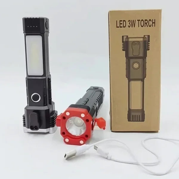 Zoomable Mini LED Flashlight – Rechargeable Metal Torch with High Brightness for Outdoor, Home & Camping
