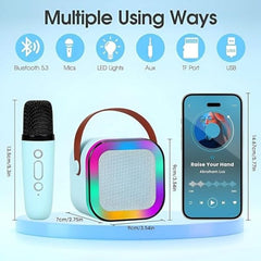 K12 Wireless Bluetooth Karaoke Speaker with Microphone | Portable Stereo Audio Speaker & Mic Combo (Random Color)