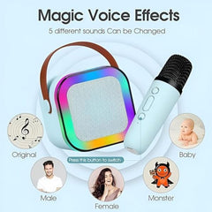 K12 Wireless Bluetooth Karaoke Speaker with Microphone | Portable Stereo Audio Speaker & Mic Combo (Random Color)