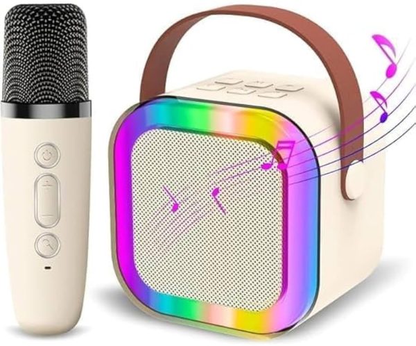 K12 Wireless Bluetooth Karaoke Speaker with Microphone | Portable Stereo Audio Speaker & Mic Combo (Random Color)