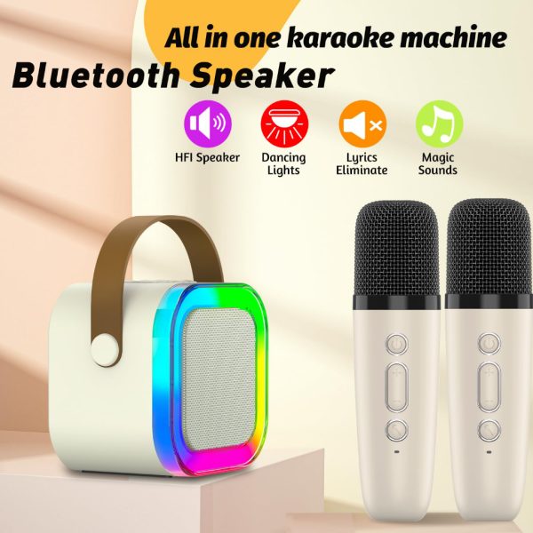 K12 Wireless Bluetooth Karaoke Speaker with Microphone | Portable Stereo Audio Speaker & Mic Combo (Random Color)